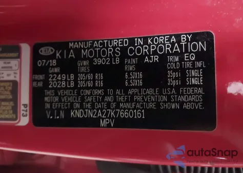 2019 Kia Soul z USA, uszkodzony, nr VIN KNDJN2A27K7660161